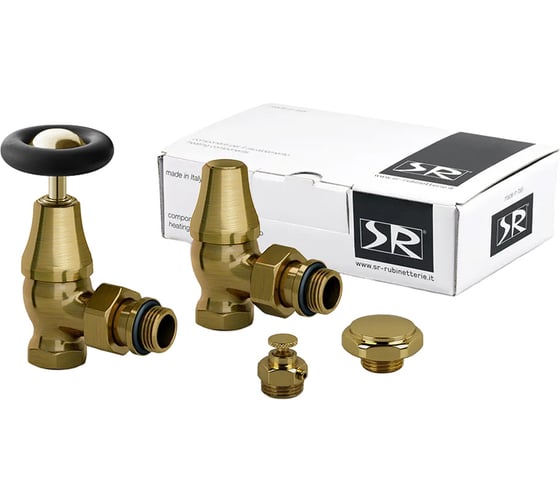 Комплект SR Rubinetterie серия Old Style 1/2 угловой, с маховиком, цвет бронза K390-1500Z000
