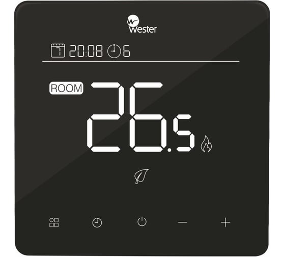 Термостат электронный Wester программируемый RT66PB черный 0-10-0080