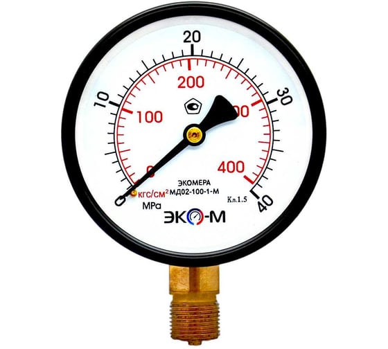 Манометр ЭКО-М Экомера МД02-100мм 0..40МПа М20*1,5 МД02-100-М-40МПа 1