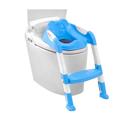 Детское сидение для унитаза SANTRADE со ступенькой, складное, голубой 3408