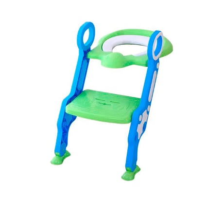 Детское сидение для унитаза SANTRADE со ступенькой, складное, голубой зеленый 6002