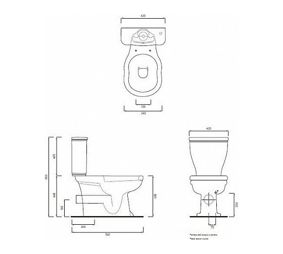 Бачок-моноблок CIELO WINDSOR White, 42х20х40.5 WINCAMB