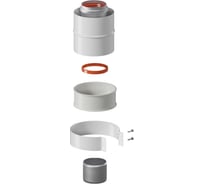 Адаптер вертикальный коаксиальный Okseler 60/100 (Baxi (кроме ECO Nova/Classic), Ariston, Vaillant, Viessmann, Kit oks00009