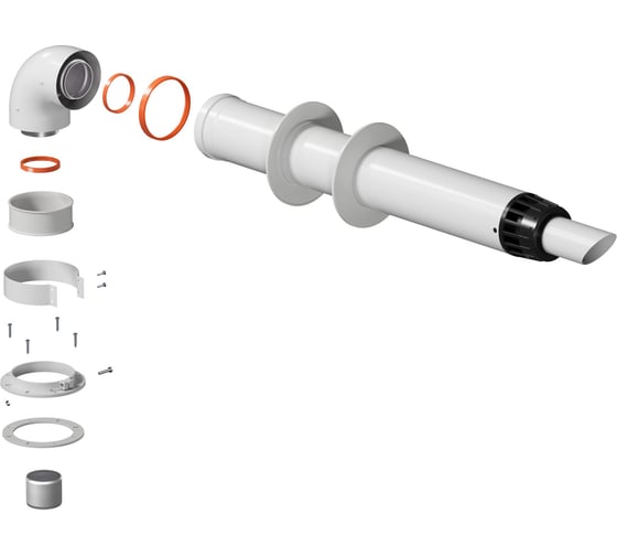 Комплект дымохода Okseler антилед универсальный 60/100 - 1000мм (кроме Immergas и Navien Deluxe 75/100 стар.) oks00059 1