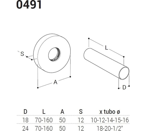 Комплект круглых декоративных крышек SR Rubinetterie 0491-1000V16A