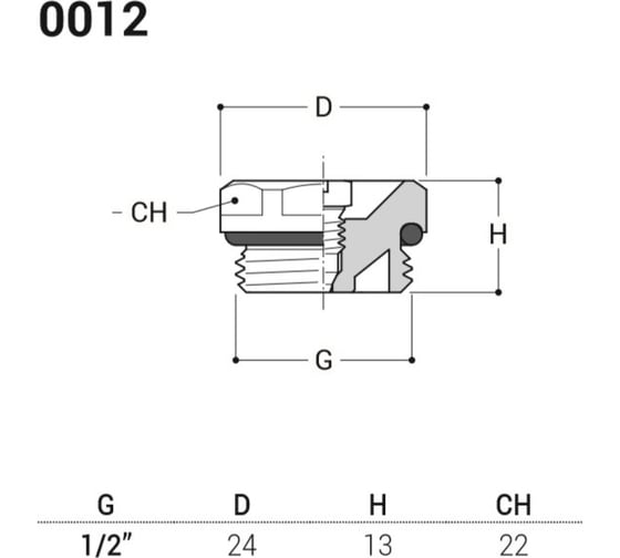 Ручной латунный клапан сброса воздуха SR Rubinetterie 1/2”, покрытие - никель 0012-1500N000