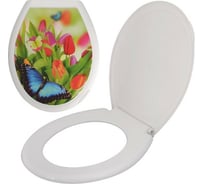 Сиденье для унитаза с крышкой МУЛЬТИДОМ Баттерфляй СП72-103