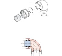 Колено (60/100 мм; 90 град.) K1D для котлов Protherm 2842