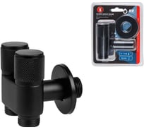 Кран вентильный угловой AV Engineering 1/2 нар. Х 1/2 нар. Х 1/2 нар. установочный черный AVE258002