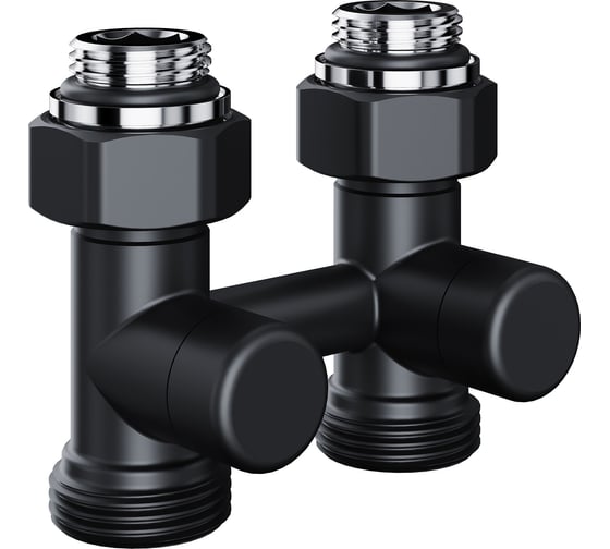Узел нижнего подключения ROYAL THERMO Design прямой 1/2x3/4 EK (черный) НС-1701217 1