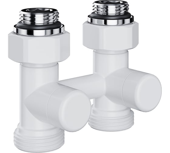 Узел нижнего подключения ROYAL THERMO Design прямой 1/2x3/4 EK (белый) НС-1701211 1