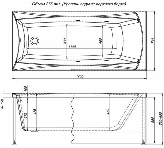 Панель Aquanet Cariba 00139582