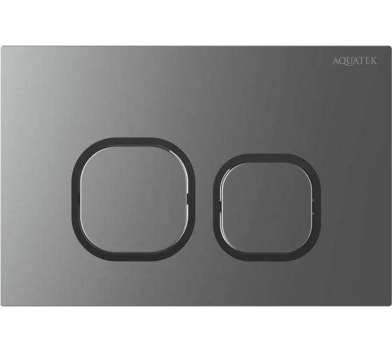 Панель смыва AQUATEK KDI-0000060(BC-1) Оружейная сталь, матовая ободок хром (клавиши квадрат), 162х244 мм 00000147106 1