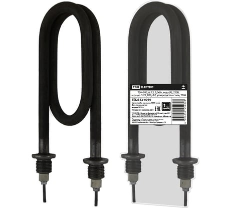 ТЭН TDM ELECTRIC 100, А, 13, 5 кВт, вода (Р), 220В, штуцер G1/2, R30, Ф7, углеродистая сталь SQ2512-0010