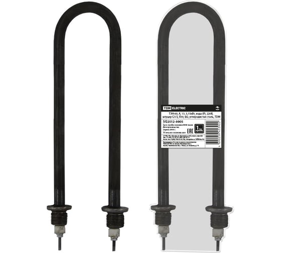 ТЭН TDM ELECTRIC 60, А, 13, 3.15 кВт, вода (Р), 220В, штуцер G1/2, R30, Ф2, углеродистая сталь SQ2512-0005