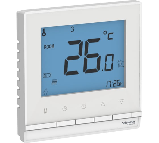 Терморегулятор с датчиком Systeme Electric (Schneider Electric) AtlasDesign, Белый, +5 до +35C, 16 A ATN000138 1