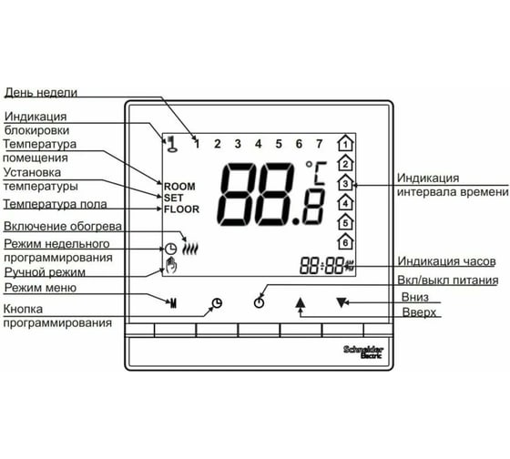 Терморегулятор с датчиком Systeme Electric AtlasDesign Белый от +5 до +35C, 16A ATN000138