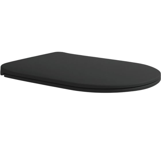 Сиденье Flaminia Astra 455х355х36 мм, тонкое, термореактивное, быстросъёмное с механизмом плавного закрывания Soft Close, шарниры хром, цвет Carbone ASCW05CAR 1