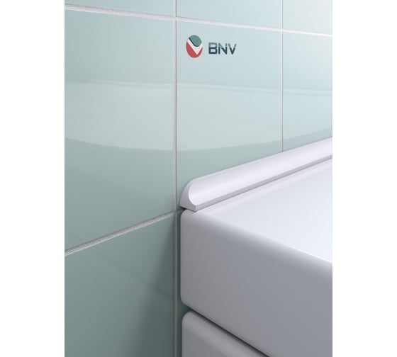 Акриловый бордюр плинтус для ванны BNV ГЛ12 75 сантиметров, универсальный (левая/правая сторона), белый цвет 4603307470772 1