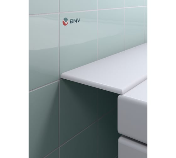Акриловый бордюр плинтус для ванны BNV ПШ108 75 сантиметров, универсальный (левая/правая сторона), белый цвет 4603307470864 1