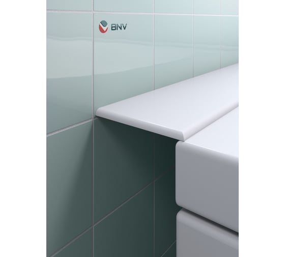 Акриловый бордюр плинтус для ванны BNV ПШ96 75 сантиметров, универсальный (левая/правая сторона), белый цвет 4603307470857 1