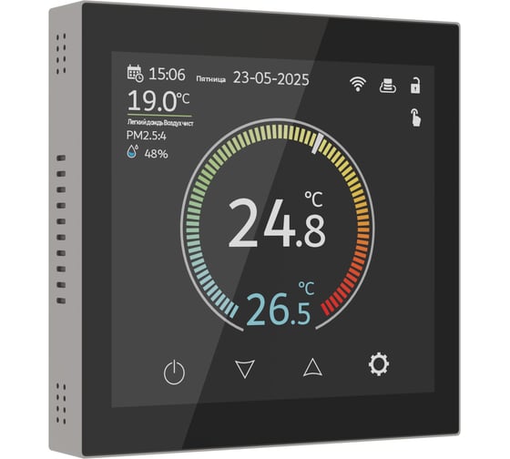 Умный сенсорный терморегулятор Werkel с LCD дисплеем W1851104 дымчатый a071605 1