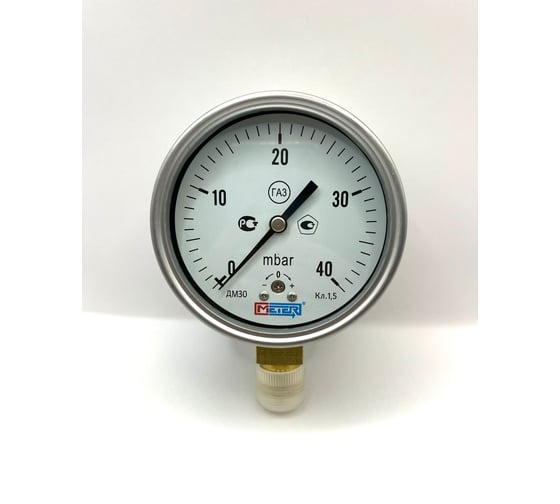 Манометр МЕТЕР ДМ 30-100-1-G Р=0..40 мбар G1/2 кл.1,5 8232 1