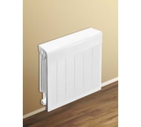 Экран на батарею ООО Вентмаркет 450х300х150 мм, без верхней перфорации, полукруглый, разборный, белый SR450300