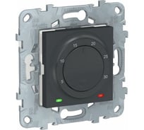 Электронный термостат Systeme Electric Unica New Антрацит, 8А, встроенный термодатчик NU550154