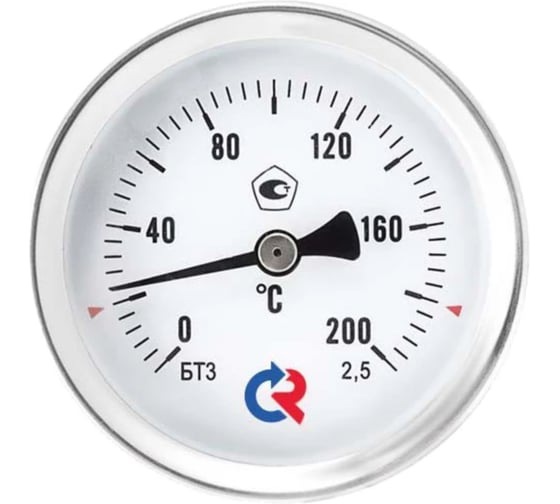 Термометр Росма БТ-31.211 осевой (0-100C) 2.5, L=150мм, с латунной гильзой, биметаллический D070-02106 1