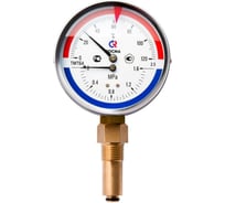 Термоманометр РОСМА ТМТБ-41Р.2 радиальный (0-0.25МПа/до 120С) G1/2 2.5, ДК100мм, длина клапана 64мм D070-03294