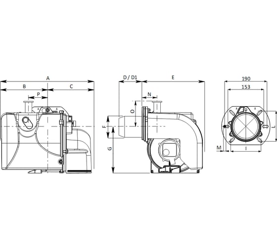 Горелка газовая одноступенчатая MAX GAS 170 P Ecoflam 3123940