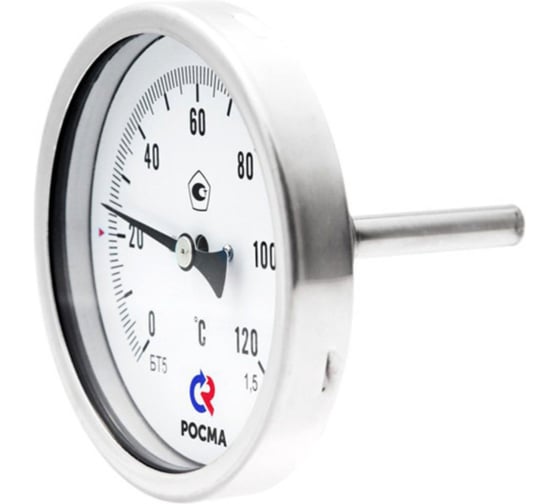 Термометр РОСМА БТ-51.220 (-30-50C) L=46 G1/2 1.5 биметаллический 100мм, радиальный D070-08254 1