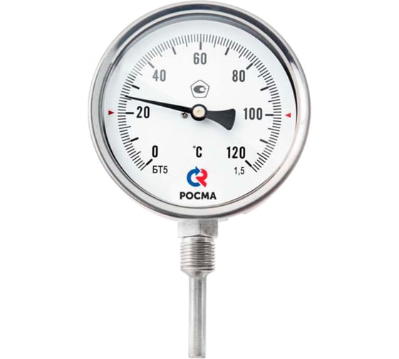Термометр РОСМА БТ-52.220 радиальный (-30-70C) 1.5, L=200, коррозионностойкий, биметаллический D070-02893 1