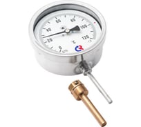 Термометр РОСМА БТ-52.211 (0-120C) L=64 G1/2 1.5 биметаллический 100мм, радиальный, гильза латунь D070-08710