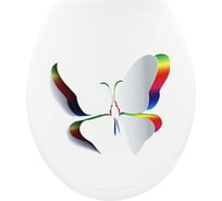 Пластиковая крышка для унитаза Bath Plus Бабочка Акварельная фотопринт KDU211