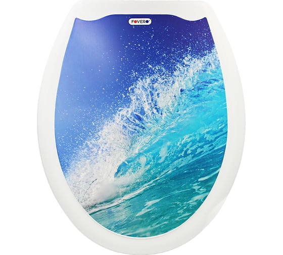 Пластиковая крышка для унитаза Bath Plus ВОЛНА фотопринт KDU170 1