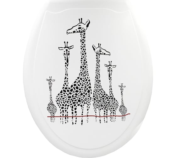 Пластиковая крышка для унитаза Bath Plus ЖИРАФЫ фотопринт KDU218 1