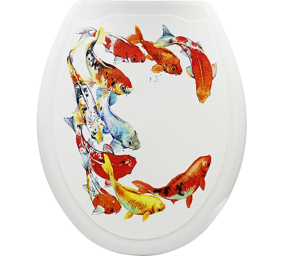 Пластиковая крышка для унитаза Bath Plus КАРПЫ фотопринт KDU167 1