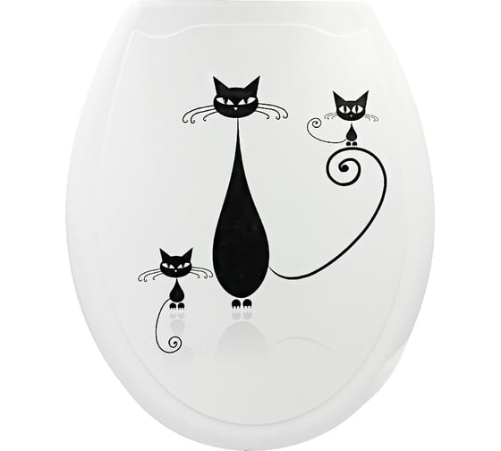 Пластиковая крышка для унитаза Bath Plus КОШКИ фотопринт KDU168 1