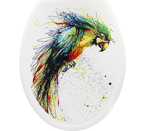 Пластиковая крышка для унитаза Bath Plus ПОПУГАЙ фотопринт KDU212 1