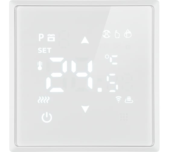 Терморегулятор STEKKER Wi-Fi (механизм), 250В, 3500Вт, серия Эмили, RSW00-5119-01, белый фарфор, soft touch, 50376 1