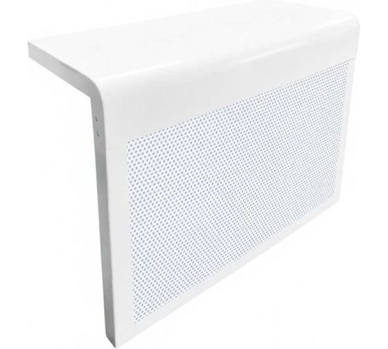 Экран на батарею ООО Вентмаркет 500х600х150 мм, без верхней перфорации, полукруглый, разборный, цвет белый SR500600 1