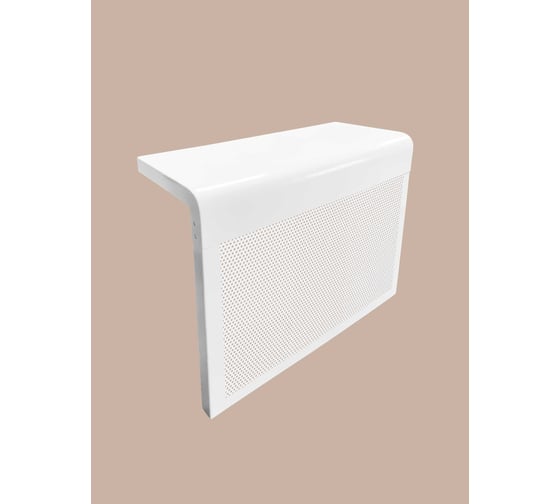 Экран на батарею ООО Вентмаркет 400х450х150 мм, без верхней перфорации, полукруглый, разборный, цвет белый SR400450 1