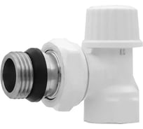 Вентиль настроечный для балансировки радиаторного отопления ViEiR угловой, нижний, 1/2, белый VR284-F