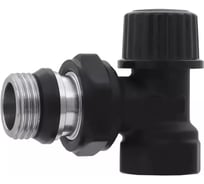 Вентиль настроечный для регулировки подачи теплоносителя ViEiR угловой, нижний, 1/2, черный VR284-C