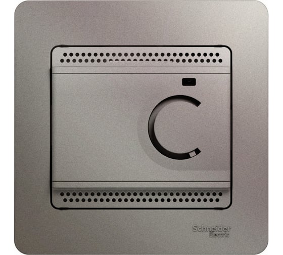 Термостат электронный теплого пола Systeme Electric (Schneider Electric) с датчиком Glossa, 10 А, SE, платина, GSL001238 4 шт 13606481274837 1