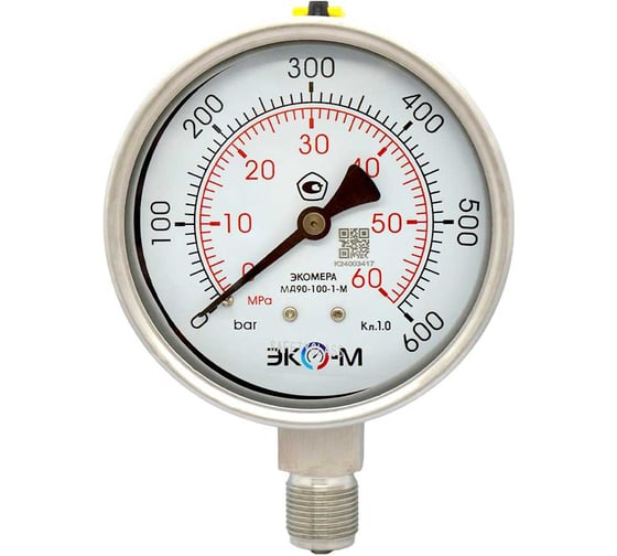 Манометр ЭКО-М Экомера МД90-100мм 0..60МПа М20*1,5 (для гидрозаполнения)
(ТН ВЭД 9026204000) МД90-100-М-60МПа 1