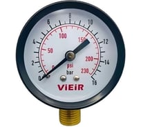 Манометр для систем отопления и водоснабжения ViEiR 16 бар, радиальный, вертикальный, с нижним подключением YLA16