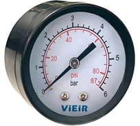 Манометр горизонтальный для систем отопления и водоснабжения ViEiR 16 бар, с задним осевым подключением YLB16
